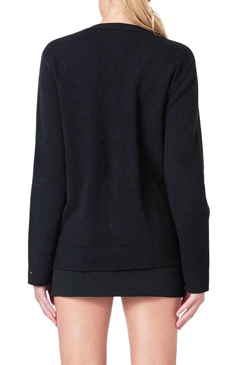 Endless Rose Chain Trim Oversize Cardigan, Alternate, color,