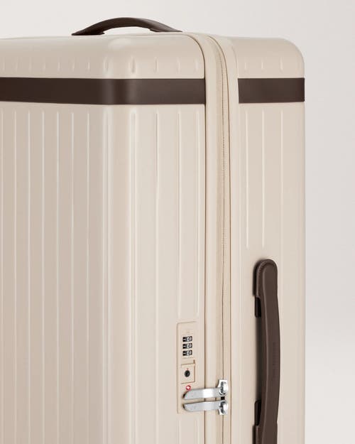 Carl Friedrik The Large Check-in Zipped Suitcase In Sand/chocolate