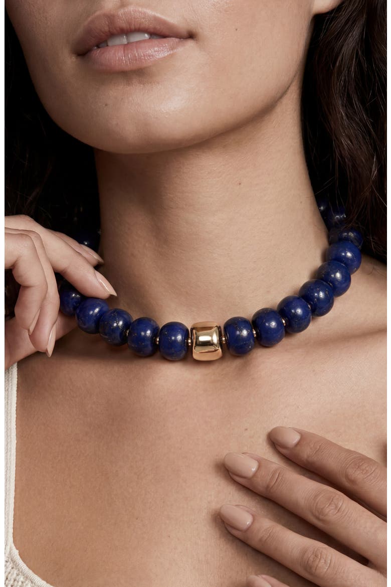 Power Bead Statement Necklace, Alternate, color, LAPIS