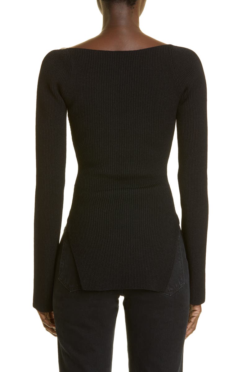 Khaite Maddy Ribbed Bustier Sweater, Alternate, color, 