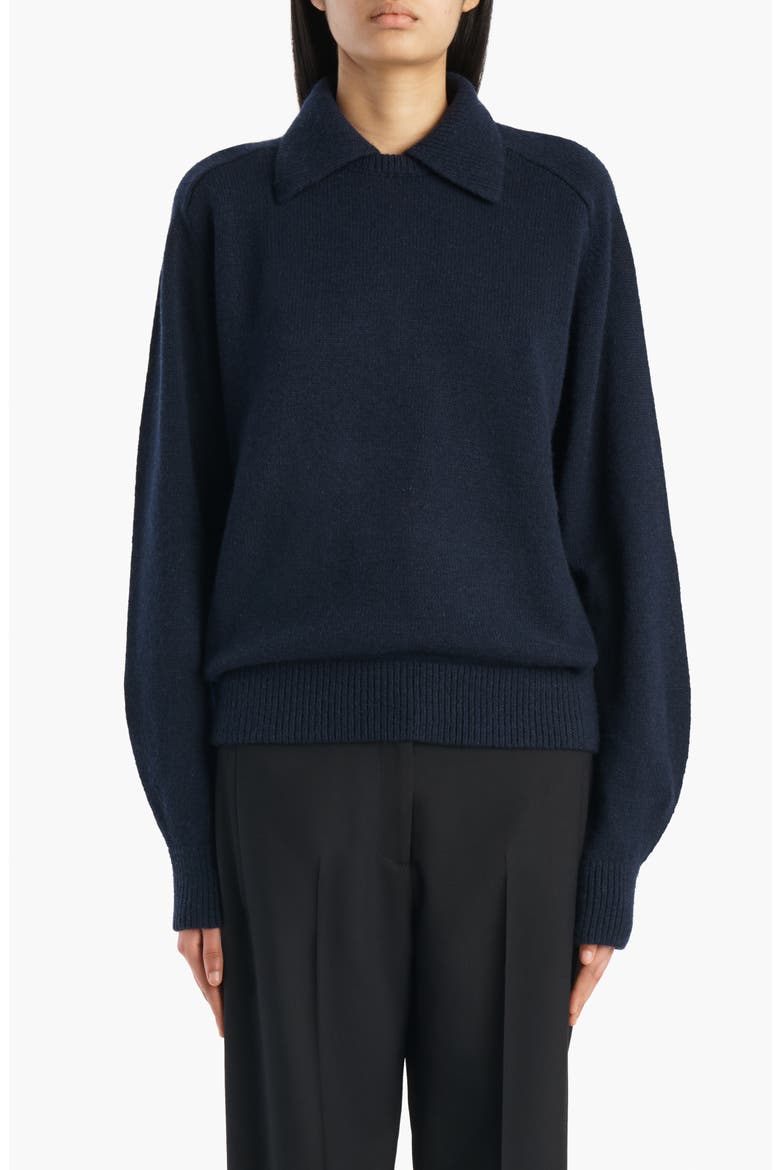 Jackson Stretch Wool & Cashmere Polo Sweater, Main, color, MIDNIGHT NAVY