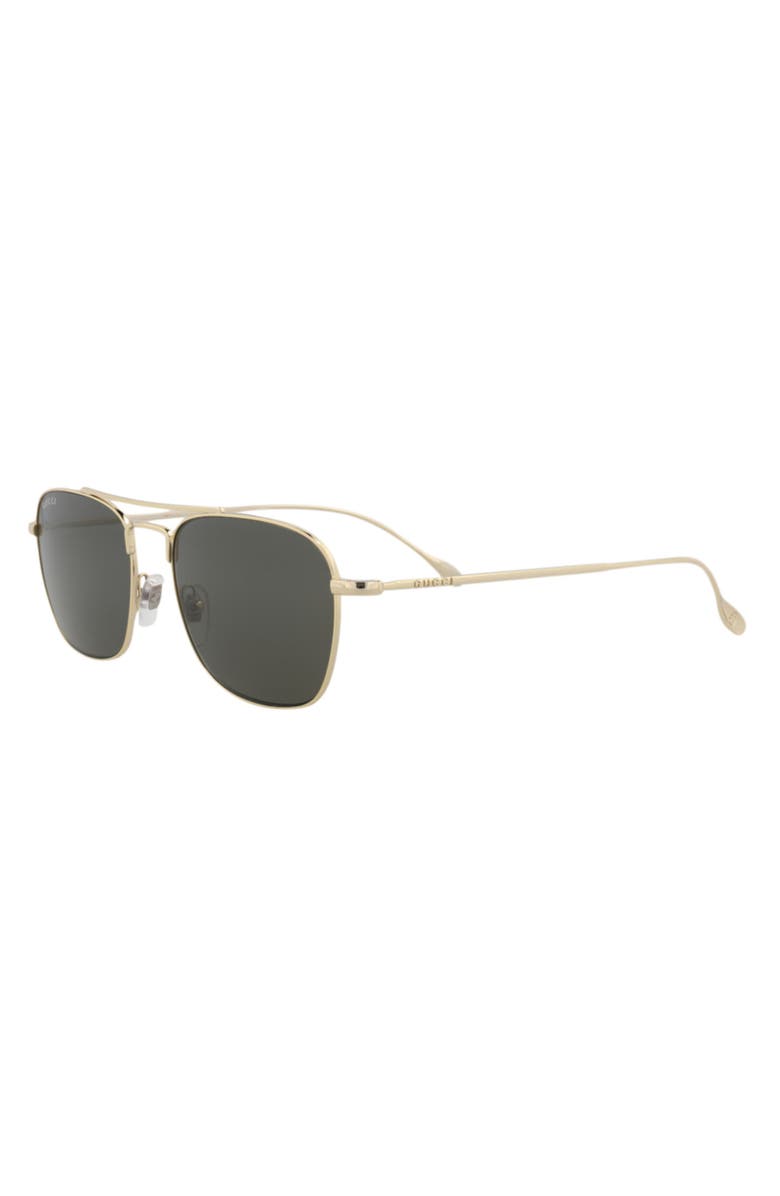 Gucci 53mm Aviator Sunglasses, Alternate, color, Gold/ Grey