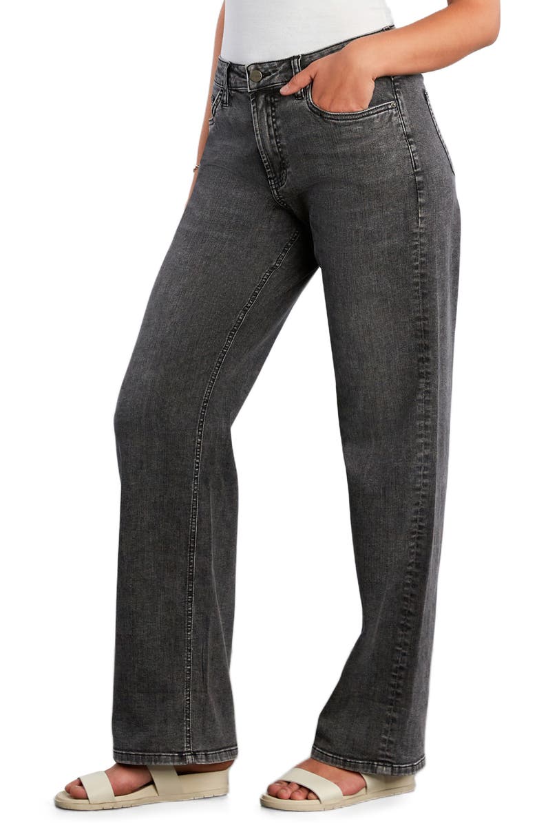 HINT OF BLU High Waist Cuff Wide Leg Jeans, Alternate, color, Field Grey