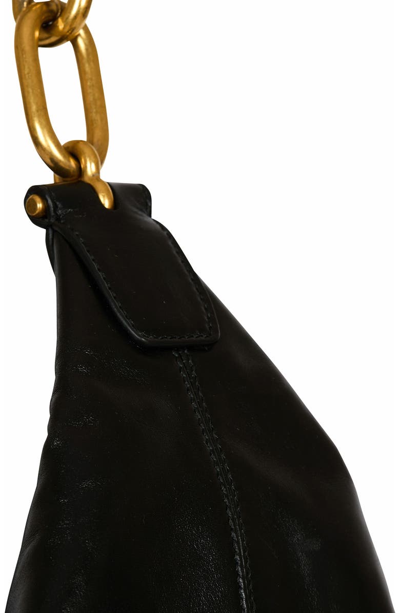 Balmain Sync Hobo Bag In Calfskin Leather, Alternate, color, Black
