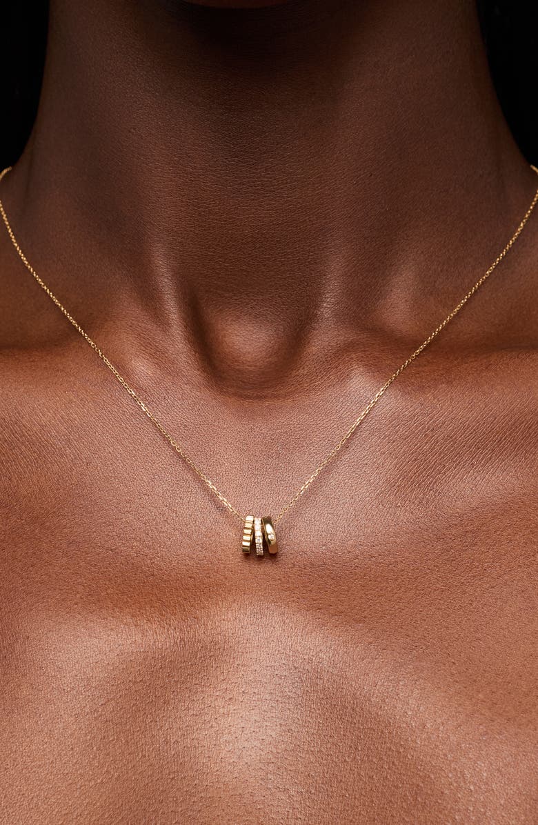 Ana Luisa Solid Yellow Gold - Diamond Zeno Charm Necklace, Alternate, color, Gold