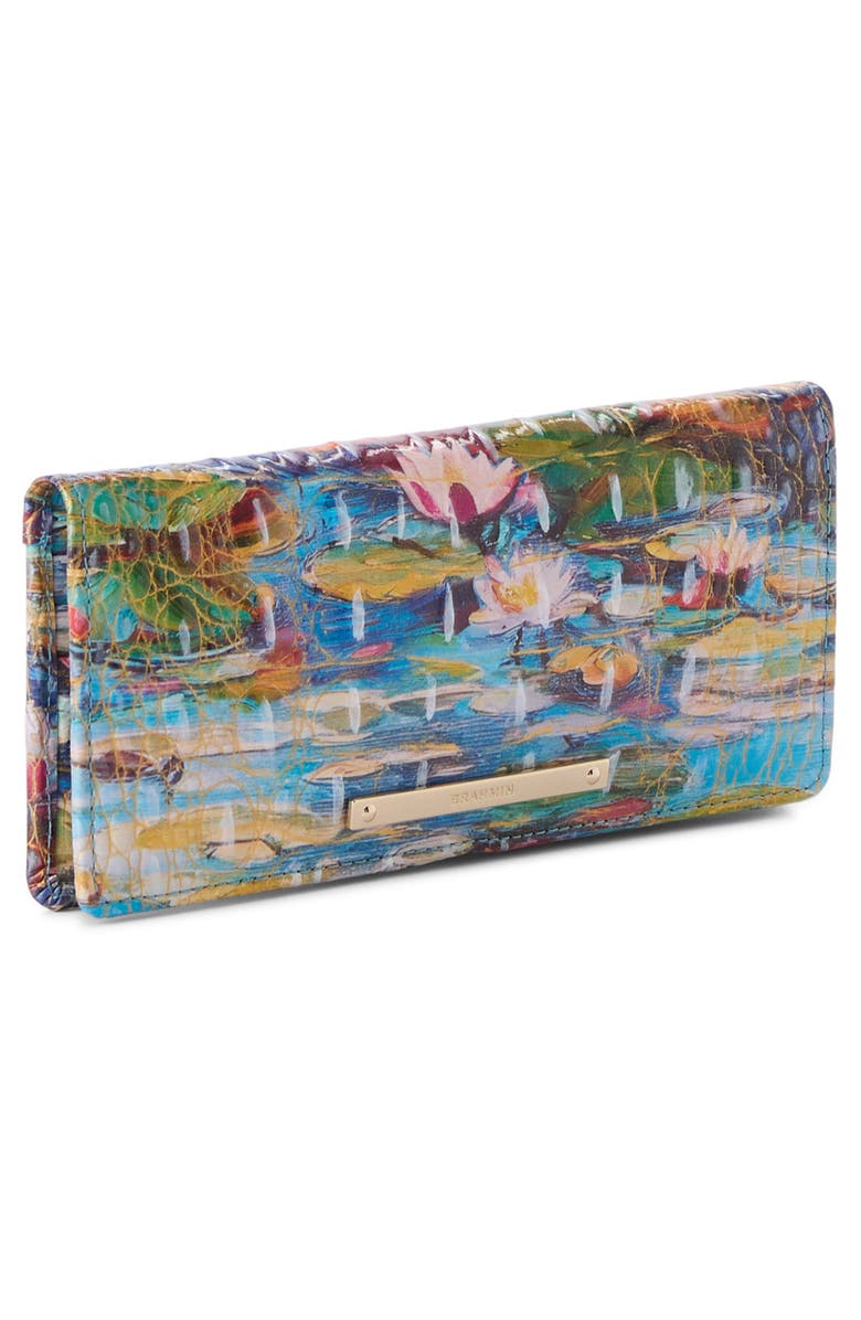 Brahmin Ady Croc Embossed Leather Wallet, Alternate, color, Waterlily
