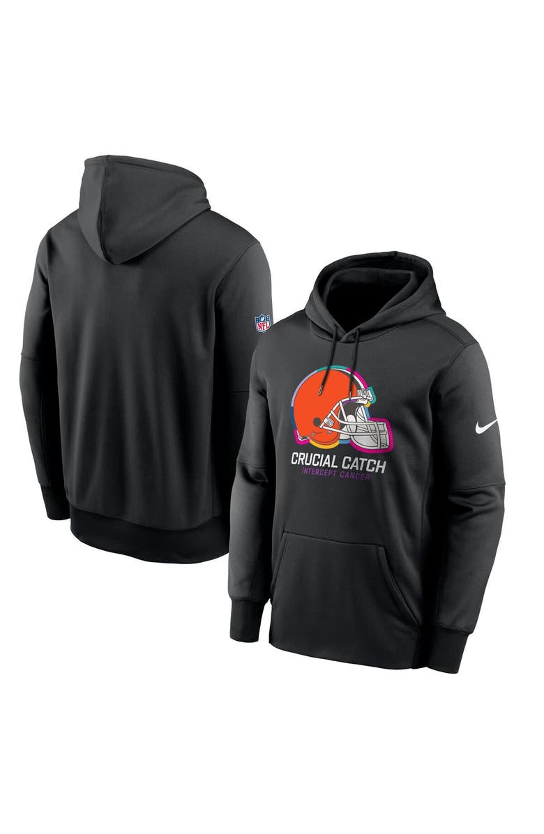 Nike Men's Nike Black Cleveland Browns 2024 NFL Crucial Catch Performance Fleece Pullover Hoodie, Alternate, color, 