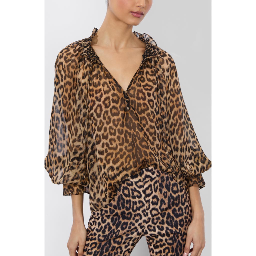 Alice And Olivia Norah Peasant Blouse In Catwalk