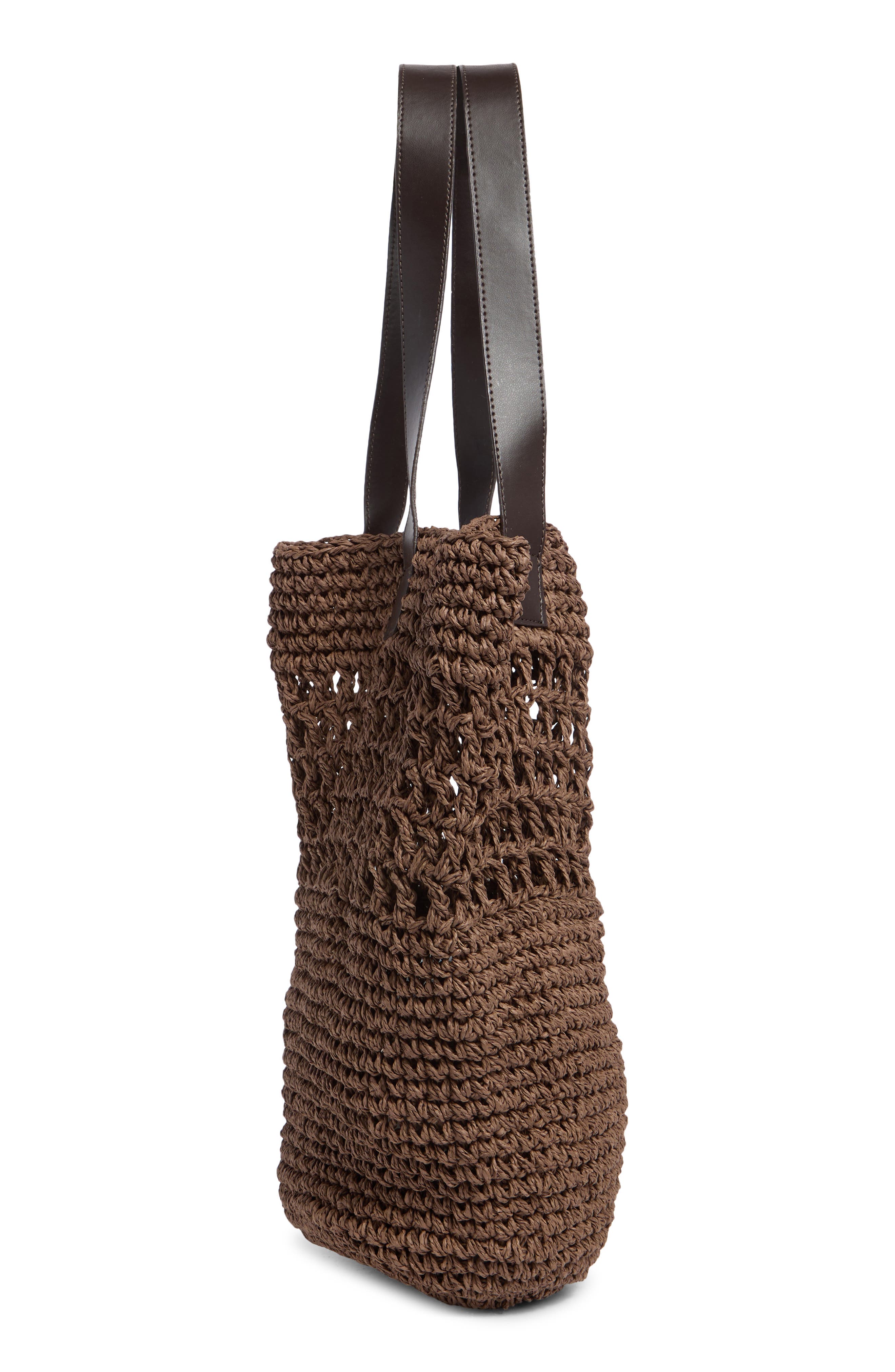 Collection XIIX Raffia Market Tote, Alternate, color, Chocolate
