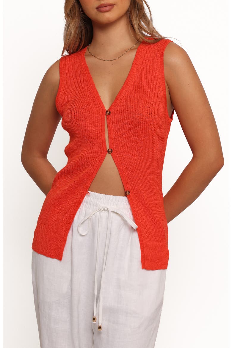 Parma Sweater Vest, Main, color, BLOOD ORANGE