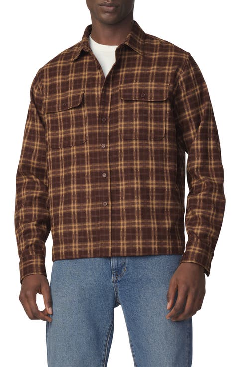 Plaid Double Flap Pocket Button-Up Shirt