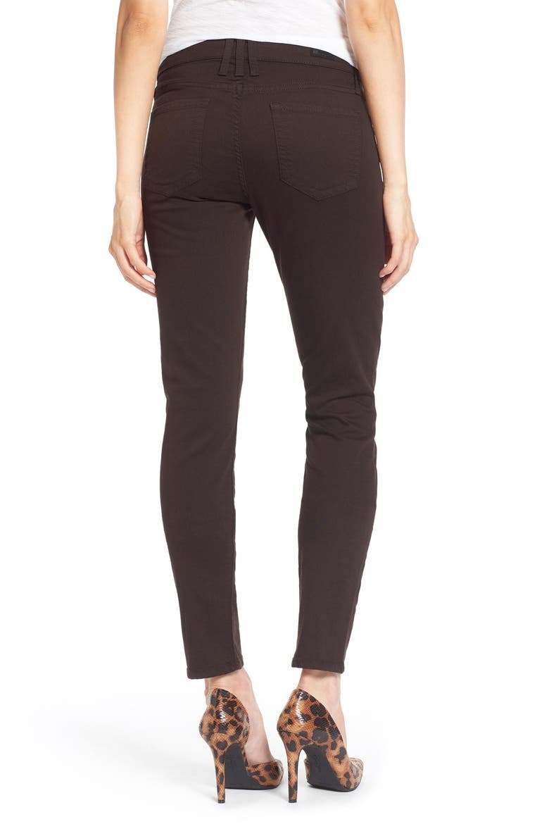 'Diana' Stretch Twill Skinny Pants, Alternate, color, CHOCOLATE