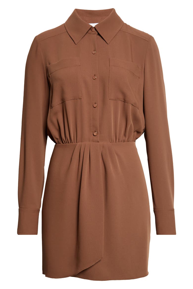 Norah Long Sleeve Shirtdress, Alternate, color, SEPIA
