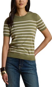 Lauren Ralph Lauren Short Sleeve Cotton Blend Sweater