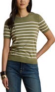 Lauren Ralph Lauren Short Sleeve Cotton Blend Sweater