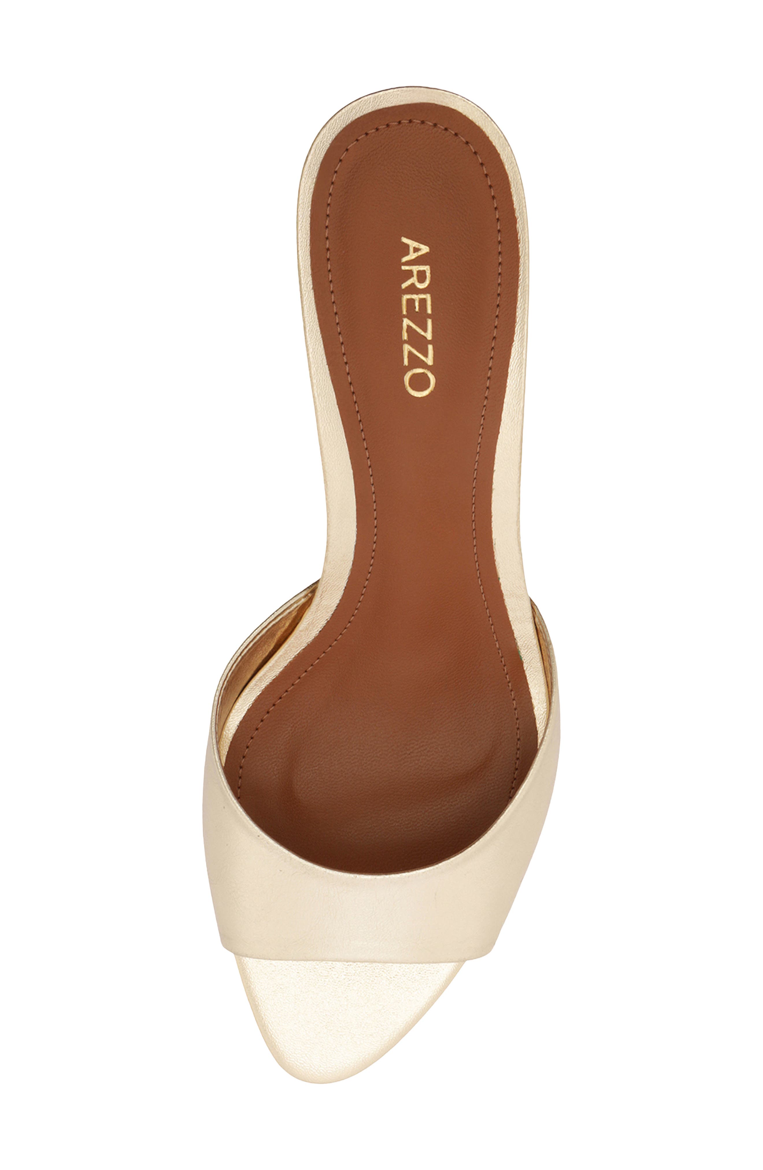 Arezzo Luca Low Pointed Toe Kitten Heel Slide Sandal, Alternate, color, Platino