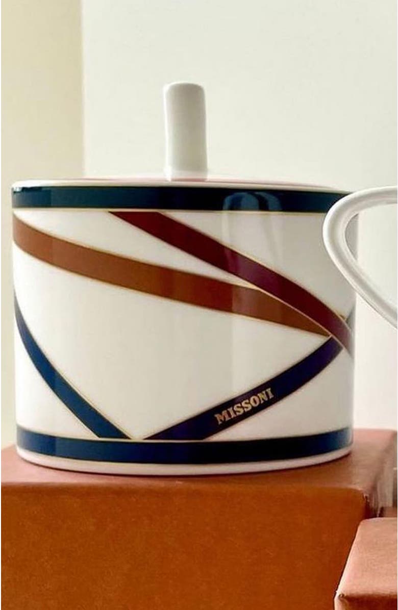 Missoni Home Tableware Sugar Pot NASTRI Multicolor diam. 3.3", H 3.5", Alternate, color, Multicolor