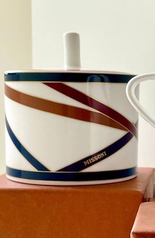 Missoni Home Tableware Sugar Pot Nastri  Multicolor Diam. 3.3", H 3.5"
