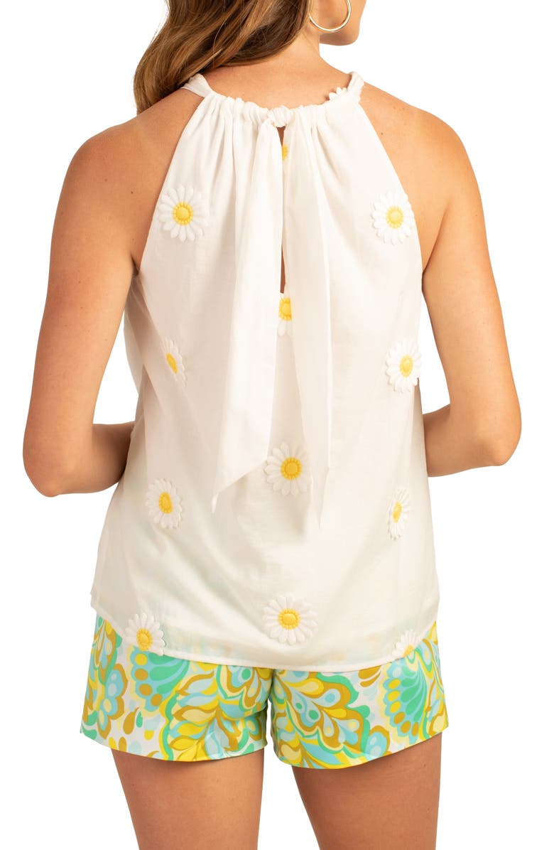 Trina Turk Rancho Daisy Appliqué Halter Tank, Alternate, color, 