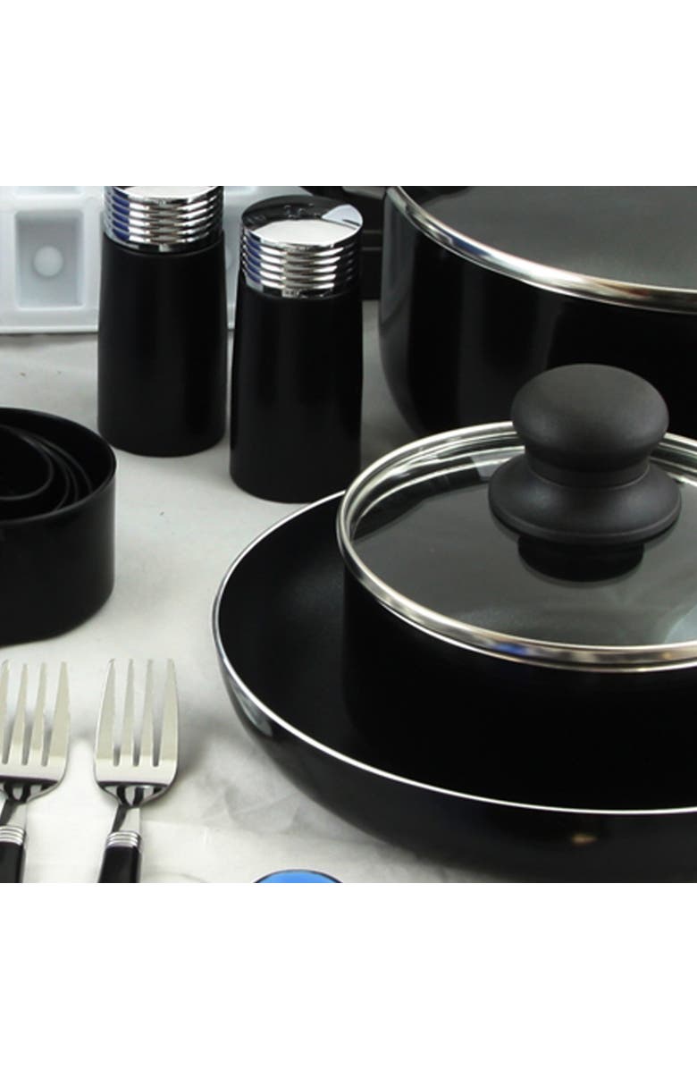 Gibson Total Kitchen 59 Piece Combo Set, Alternate, color, Black