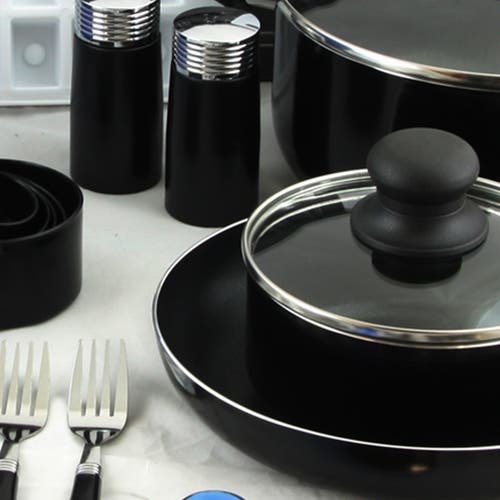 Gibson Total Kitchen 59 Piece Combo Set In Black