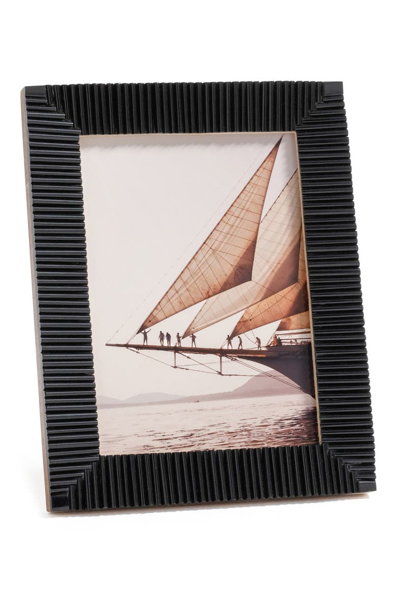 Nubia Ribbed 6.5 x 8.5 Photo Frame, Main, color, BLACK