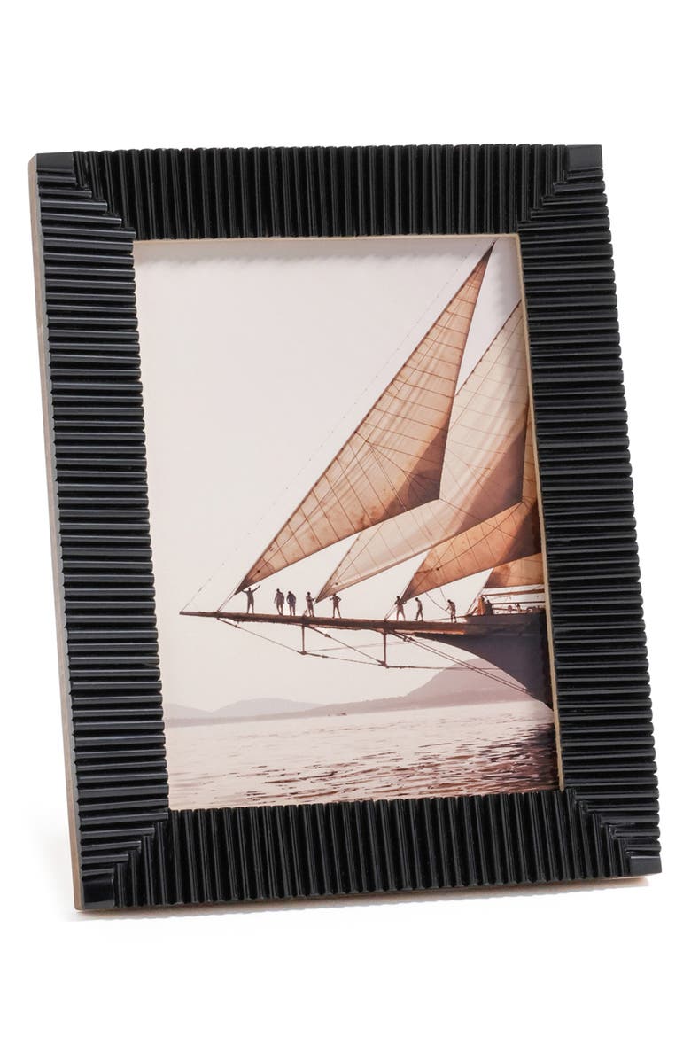 Zodax Nubia Ribbed 6.5 x 8.5 Photo Frame, Main, color, Black