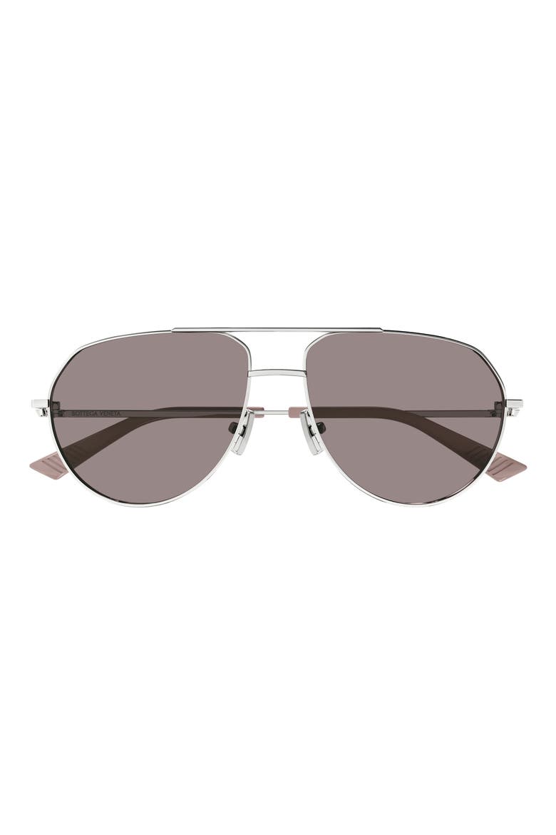 57mm Pilot Sunglasses, Main, color, SILVER