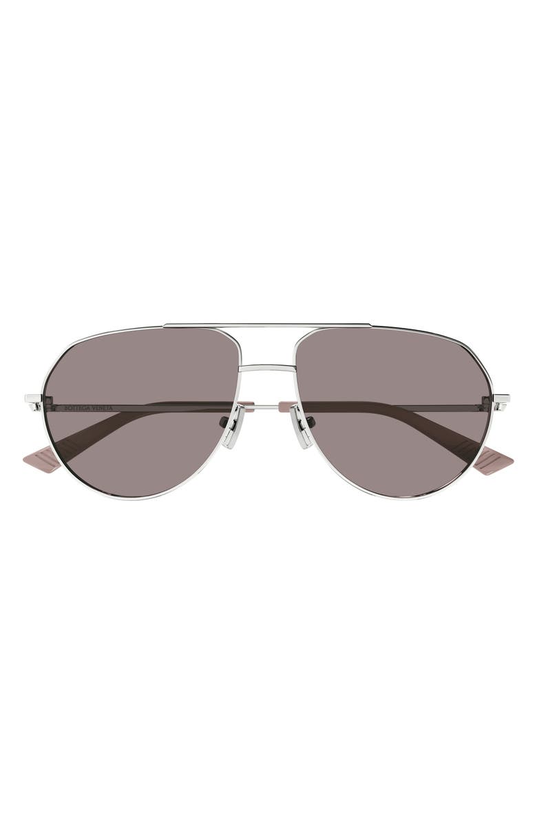 Bottega Veneta 57mm Pilot Sunglasses, Main, color,