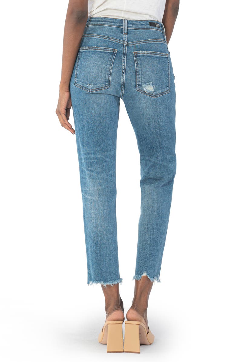KUT from the Kloth Rachel Fab Ab Fray Hem High Waist Mom Jeans, Alternate, color, 