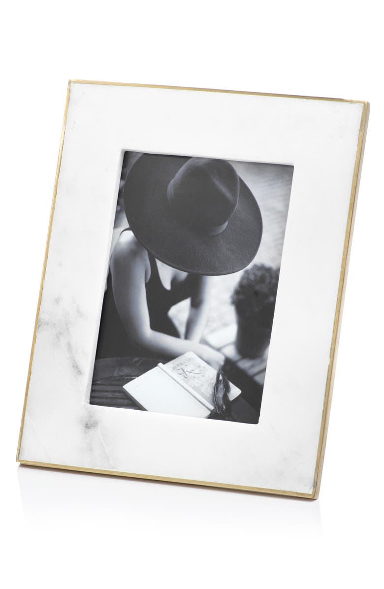 Zodax Mannara Marble Photo Frame, Main, color, White/ Gold