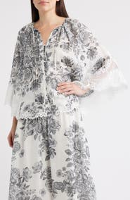 KOBI HALPERIN Paloma Floral Lace Trim Top