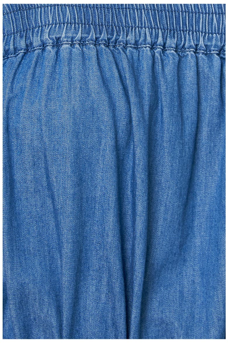 Tie Strap Tiered Chambray Maxi Dress, Alternate, color, MEDIUM INDIGO