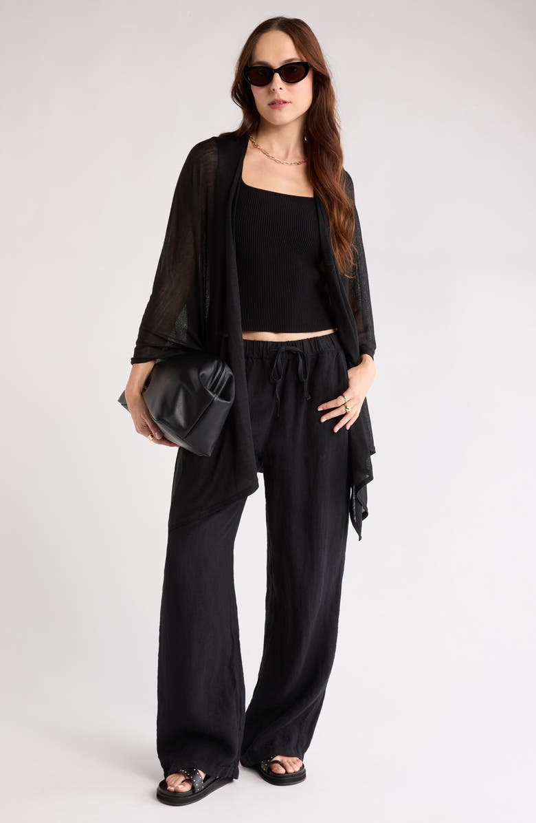 NORDSTROM RACK Stonewashed Lightweight Ruana, Alternate, color, Black