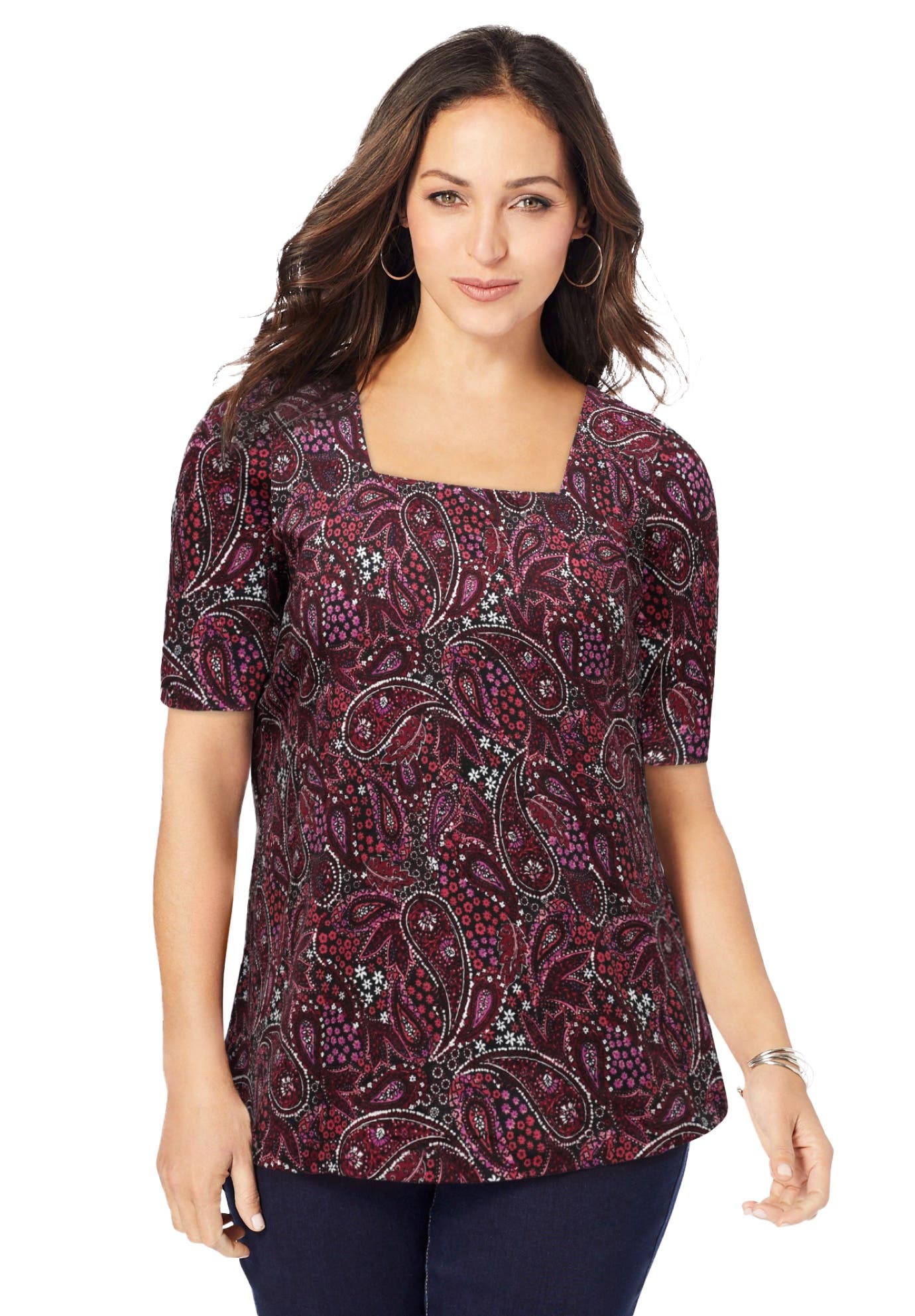 RICH BURGUNDY GARDEN PAISLEY