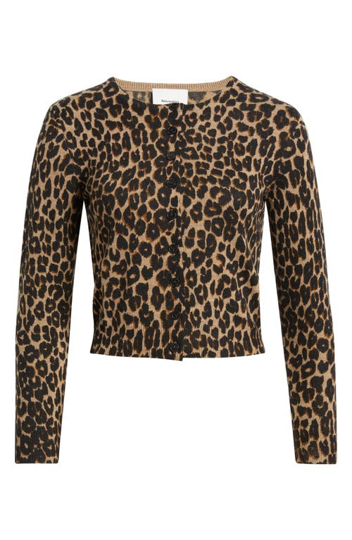 Reformation Bernadette Leopard Print Merino Wool Cardigan In Animal Print