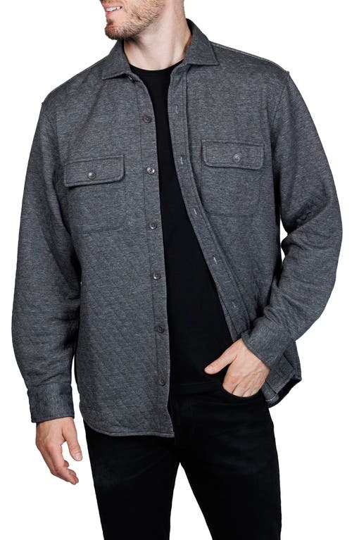 Tailorbyrd Diamond Quilted Shirt Jacket In Gray