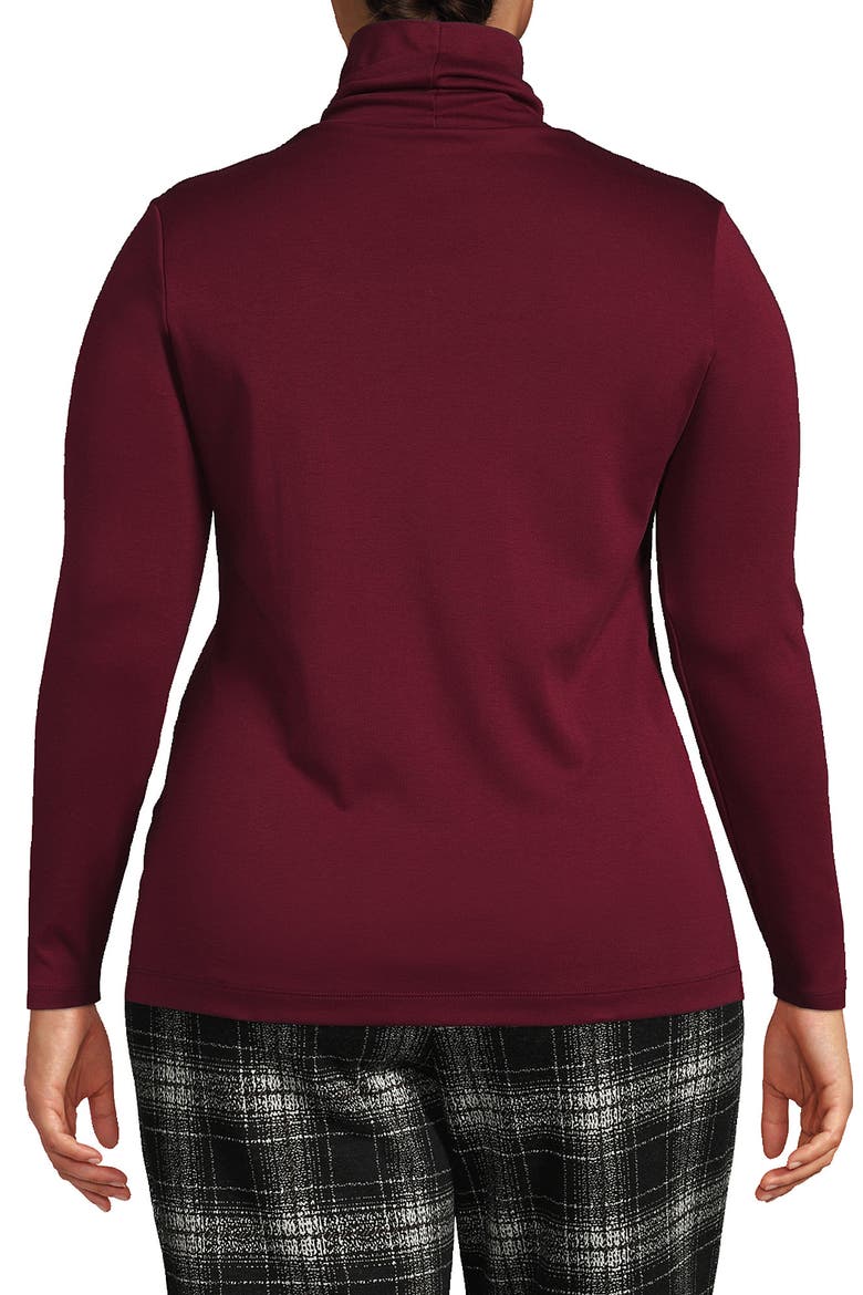 Supima Cotton Fitted Long Sleeve Turtleneck, Alternate, color, Rich Burgundy