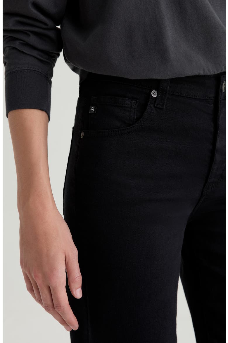 Saige Mid Rise Ankle Wide Leg Jeans, Alternate, color, SUPER BLACK