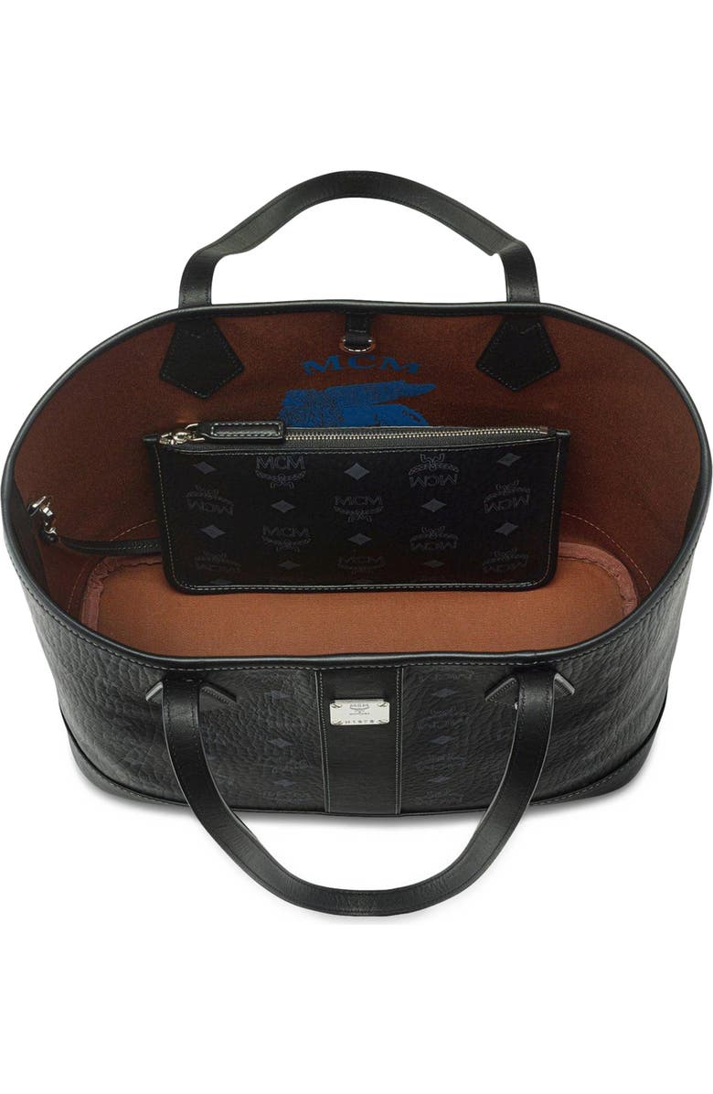 MCM New Small Liz Shopper in Visetos, Alternate, color, Black