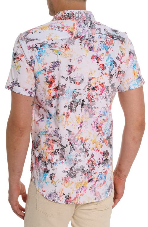 ROBERT GRAHAM ROBERT GRAHAM ABSTRACT PRINT STRETCH COTTON SHORT SLEEVE BUTTON-UP SHIRT