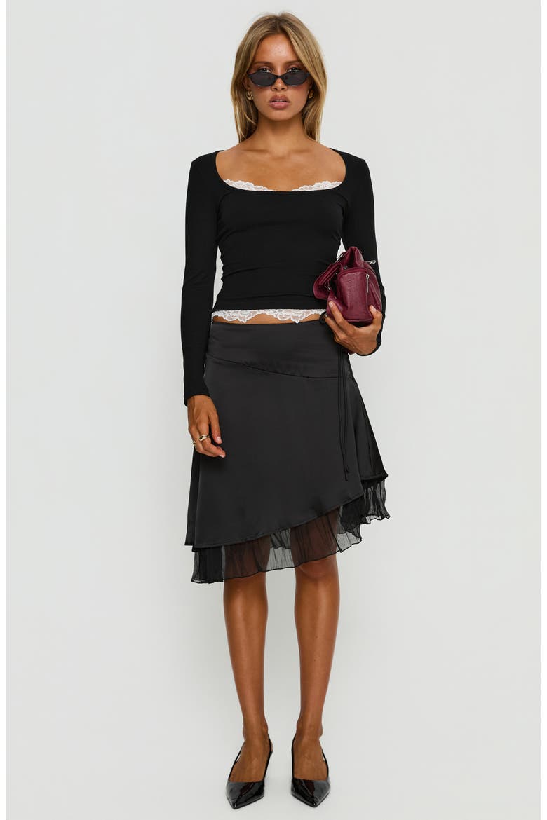 Falling Through Lace Detail Top, Alternate, color, BLACK