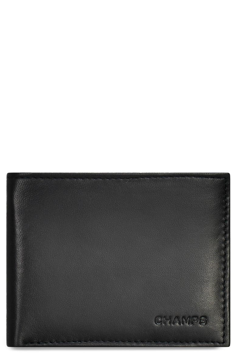 CHAMPS Classic ID Flap Leather Bifold Wallet, Main, color,