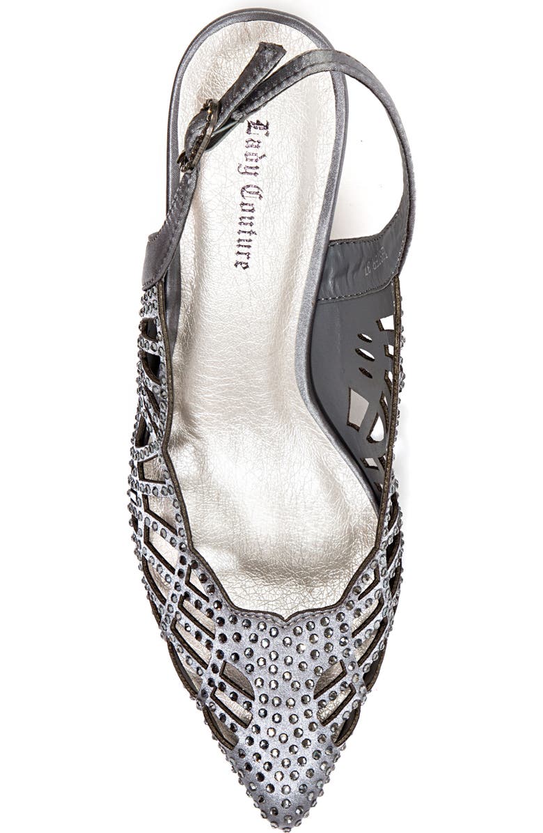 LADY COUTURE Rhinestone Slingback Pump, Alternate, color, Pewter