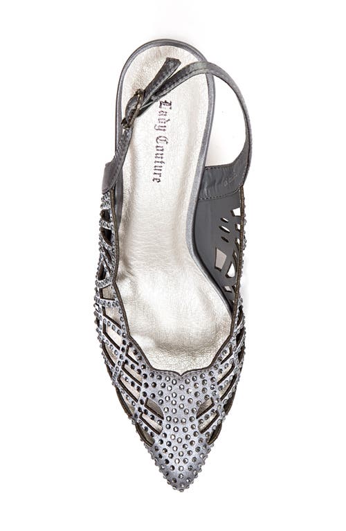 Lady Couture Rhinestone Slingback Pump In Pewter