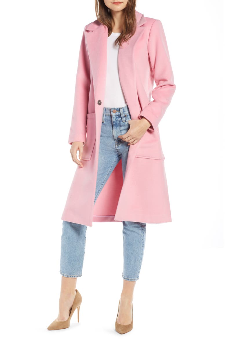 Patch Pocket Coat (Nordstrom Exclusive), Main, color, PINK UNTAMED