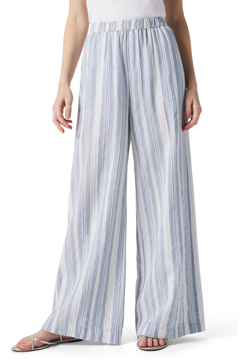 Raegan Stripe Wide Leg Pants, Main, color, WHITE/ SEAPORT