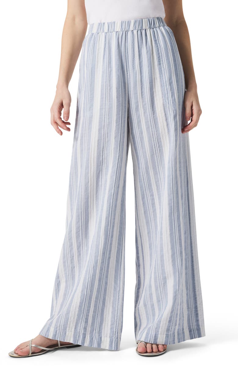 Splendid Raegan Stripe Wide Leg Pants, Main, color, White/ Seaport