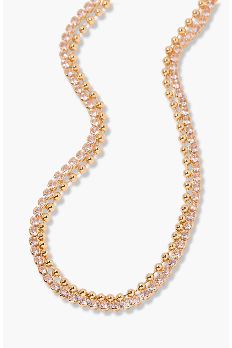 Elodie Layered Tennis Necklace, Alternate, color, GOLD