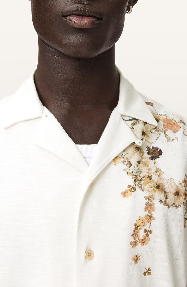 AllSaints Fleur Lis Camp Shirt, Alternate, color, Ecru